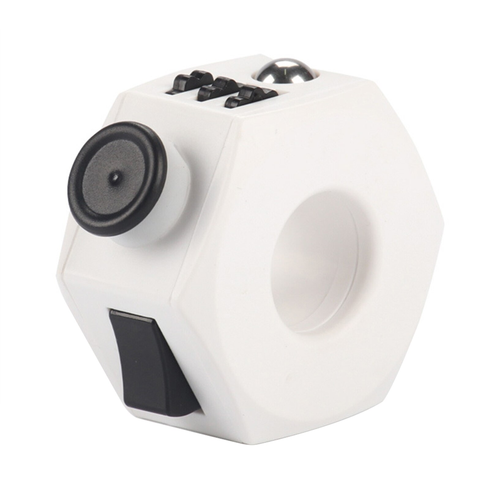 Mode Fidget Ring Kids Volwassenen Handheld Mini Rolling Decompressie Speelgoed Fun Rotatie Draagbare Voor Angst Verlichten Druk: WHITE