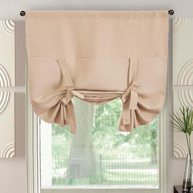 Kitchen Short Purdah Curtains Window Roman Blinds Drapes European style Decorative Valance: beige
