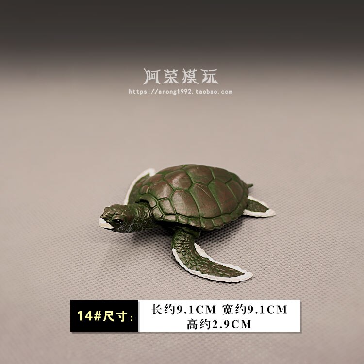 Miniaturen Sea Animal Model Lederschildpad Rode Oren Schildpad Land Schildpad Oceanen Wereld Aquarium Decor Action Figures Beeldjes Speelgoed: A14