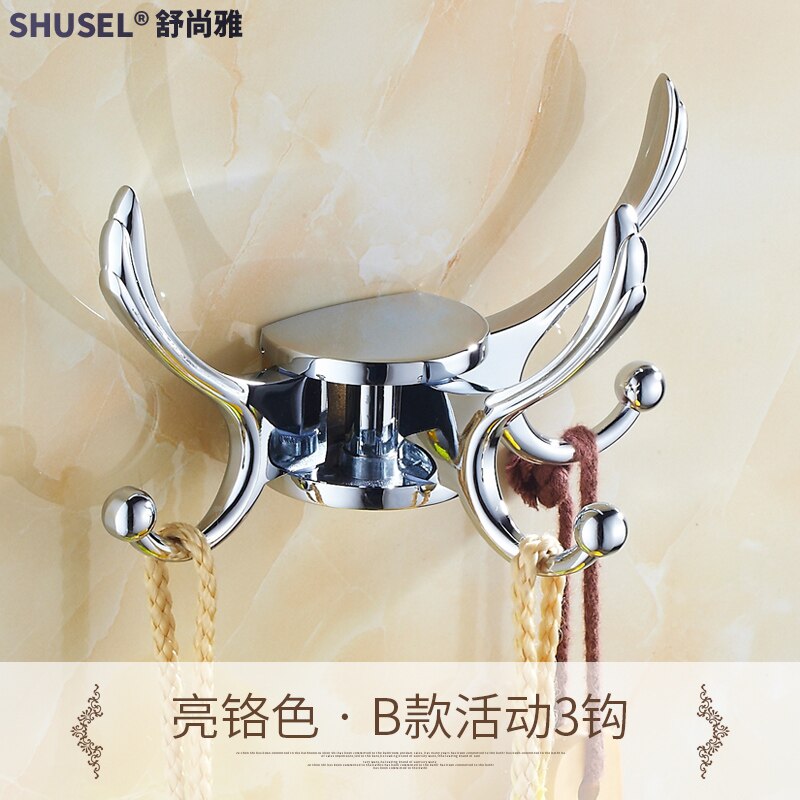 Slaapkamer Beweegbare Kleding Haak Europese Stijl Haak Kledingrek Muur Opknoping Enkele Haak Gouden Antieke Jas Rack Roterende: bright chrome