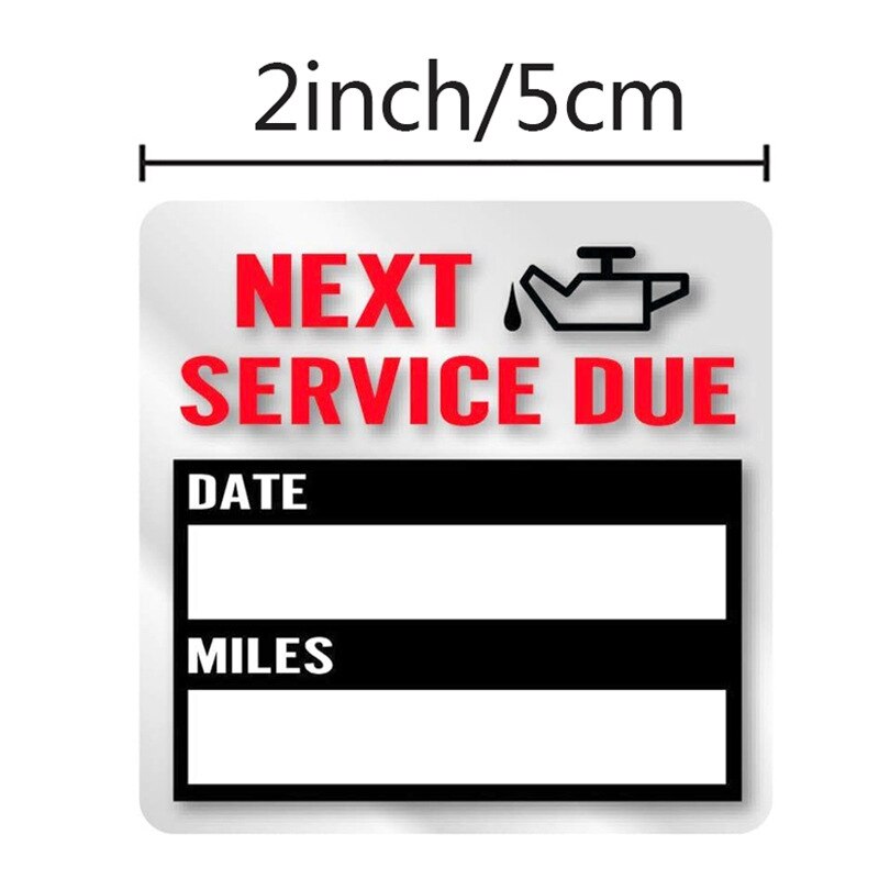 Användbara 5*5cm fyrkantiga 100 st/set oljebyte underhåll service påminnelse klistermärken "nästa service på grund" bilruta självhäftande etiketter