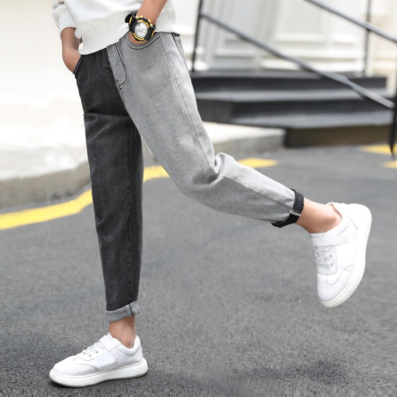 IENENS Boys Slim Stertch Jeans Kids Patchwork Skinny Denim Pants Children Cowboy Trousers Baby Casual Outing Wear 2-11 Years