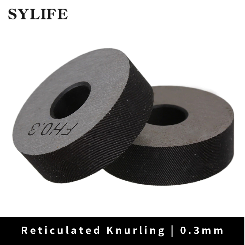 2 stk sølv antiskli 0.3mm pitch diagonal grov riflet hjul riflet rulle