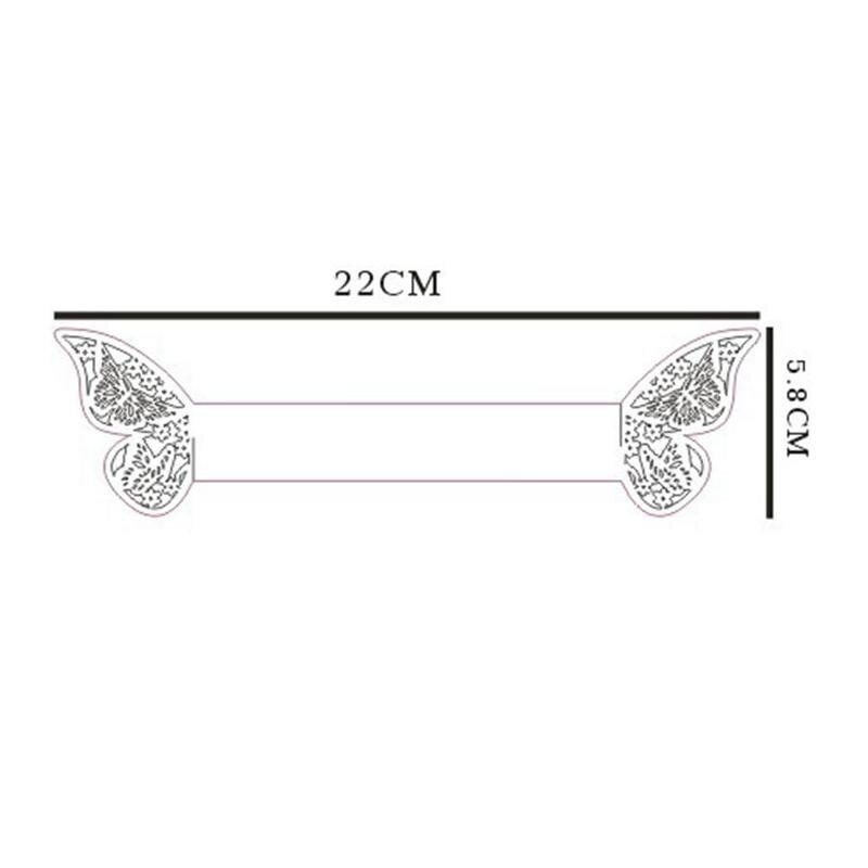 50pcs 13 Colors Hollow Butterfly Napkin Rings Holders Cut Paper Hotel Birthday Wedding Xmas Party Napkins Rings Holders