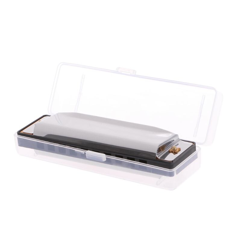 Blues Harmonica 10 Holes Key of C Musical Instrument Stainless Steel with Case X3UA