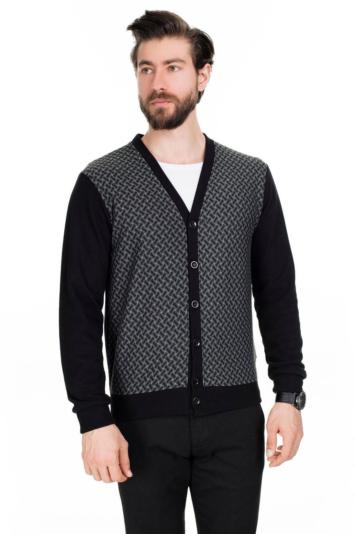 Buratti col en V bouton Cardigan homme CARDIGAN 456213 K1