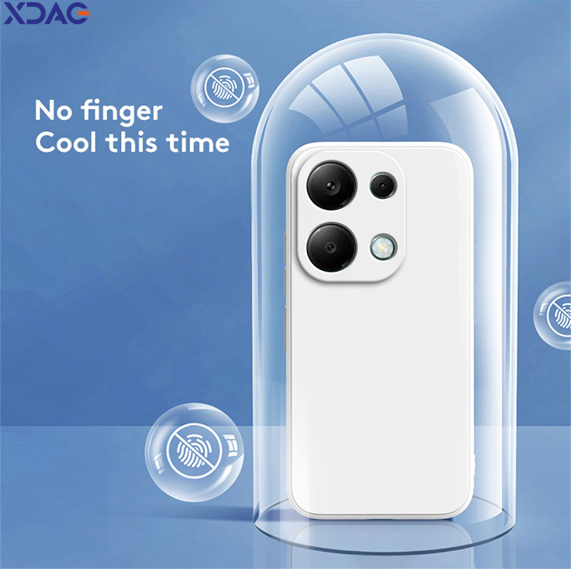 Capa de telefone de silicone líquido para xiaomi redmi note13 note 13 pro 13pro 4g 6.67 "alta qualidade macio original quadrado capa traseira escudo