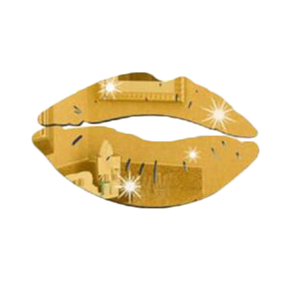 Lips Kiss Crystal Acrylic Mirror Decorative Sticker 3D Wall Sticker Wall Decal Home Decor Home Decoration Shower Room Bathroom: GD