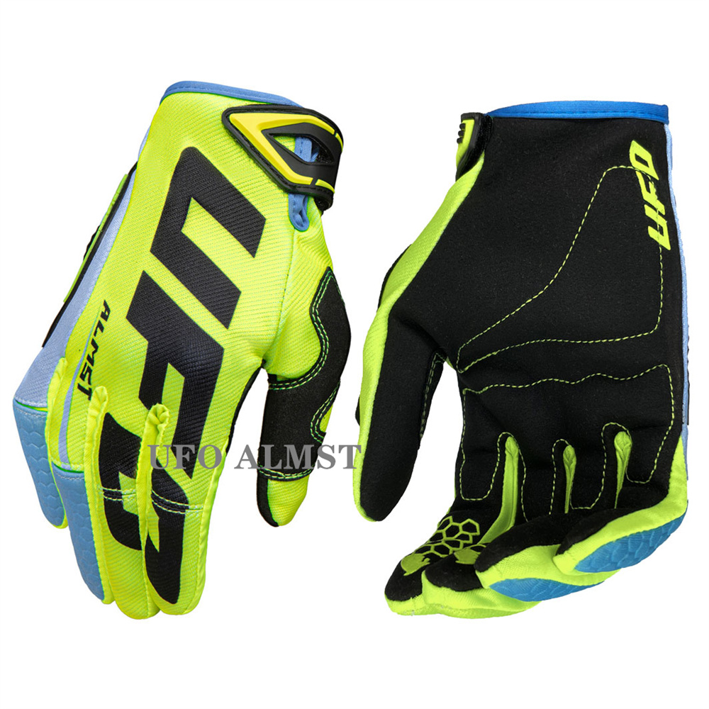 UFO Almst Off-road Motorcycle Gloves Mens Women Mountain Bike Gloves BMX ATV UTV Guantes Soft Breathable Motocross Racing Gloves: Blue / XL