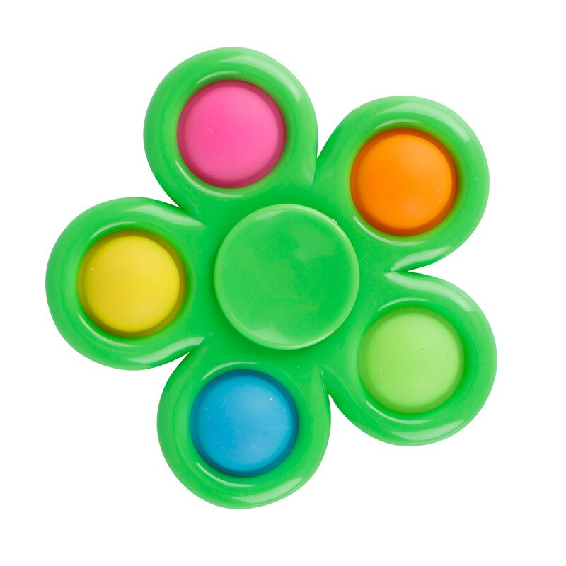 Anti Stress Controller Educational Toy Push Bubble Sensory Toy Autism Squishy Pressure Reliever Dimple Fidget Toy Spinning Top: C