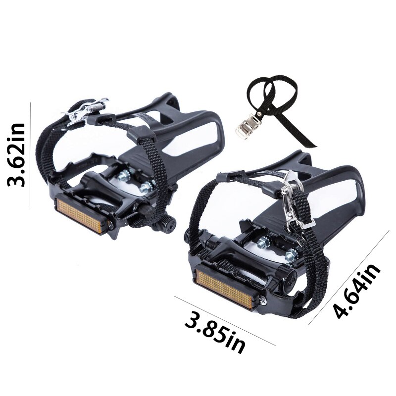 Cykelpedaler spinningcyklar för fitnessövningar med tåklämmor och bälten för utomhusridning inomhus cykelpedaler