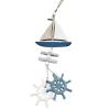 Style Sea Theme Nautical Wall Hanging Decor, Wooden Sailing Boat Model Hanging Ornament with Fish/Anchor: Sailboat Rudder