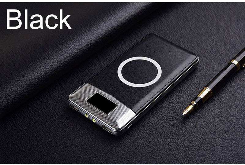 20000mAh Portable External Battery Power Bank Qi Wireless Charger PowerBank For iPhone X 8 Plus Samsung S10 S9 S8 Poverbank: Black