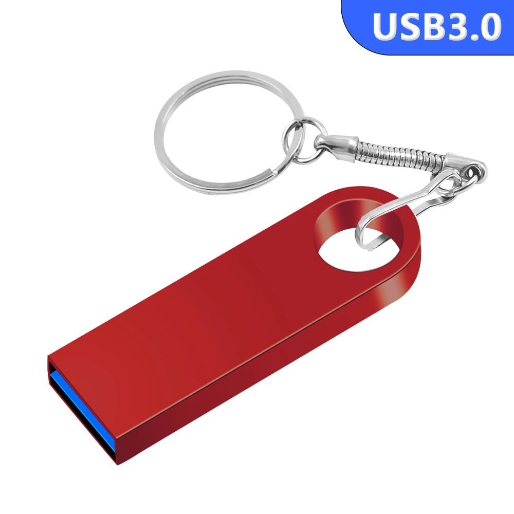 Metalen Sleutelhanger USB 3.0 Flash Drive Metalen Pen Drive 128GB 64GB 32GB 16GB 8GB Pendrive Waterdicht Geheugen Usb Stick hoge snelheid: Zilver / 128 GB