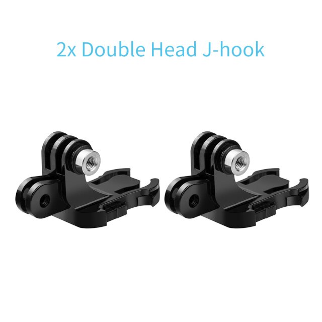 Telesin Tweekoppige J-Haak Quick Release Bracket Mount Voor Gopro Hero 10 9 8 7 6 Insta360 osmo Action 2 Sjcam SJ10 Accessoires: 2 pcs