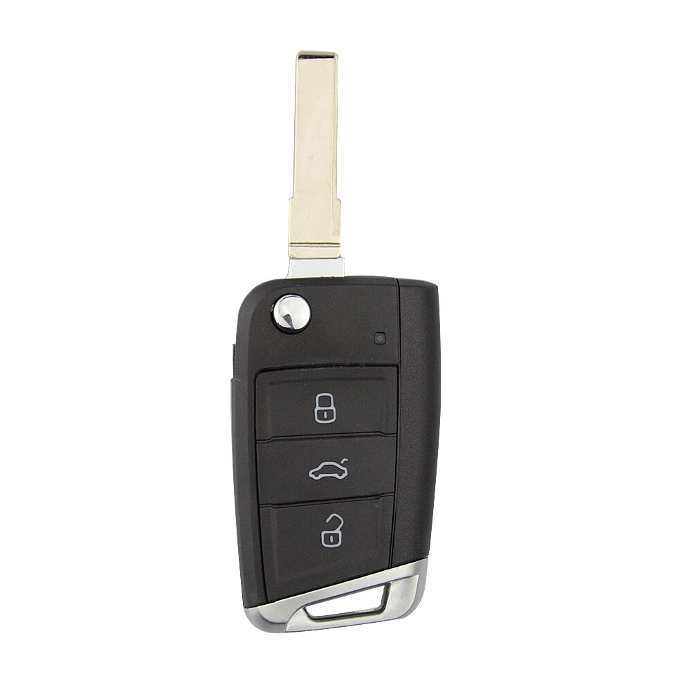 OkeyTech Klapp kippen Fernbedienung 3 Tasten Auto Schlüssel Hülse fallen Für Volkswagen Für VW Golf 7 GTI MK7 Skoda Octavia a7 Sitz Metall Rand: Typ 3