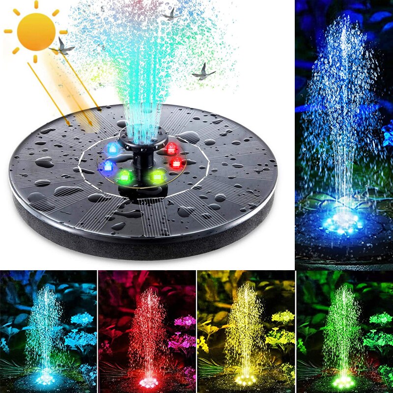Mini Solar Water Fountain Pool Pond Waterfall Fountain Garden Decoration Outdoor Bird Bath Solar Powered Fountain Floating Water