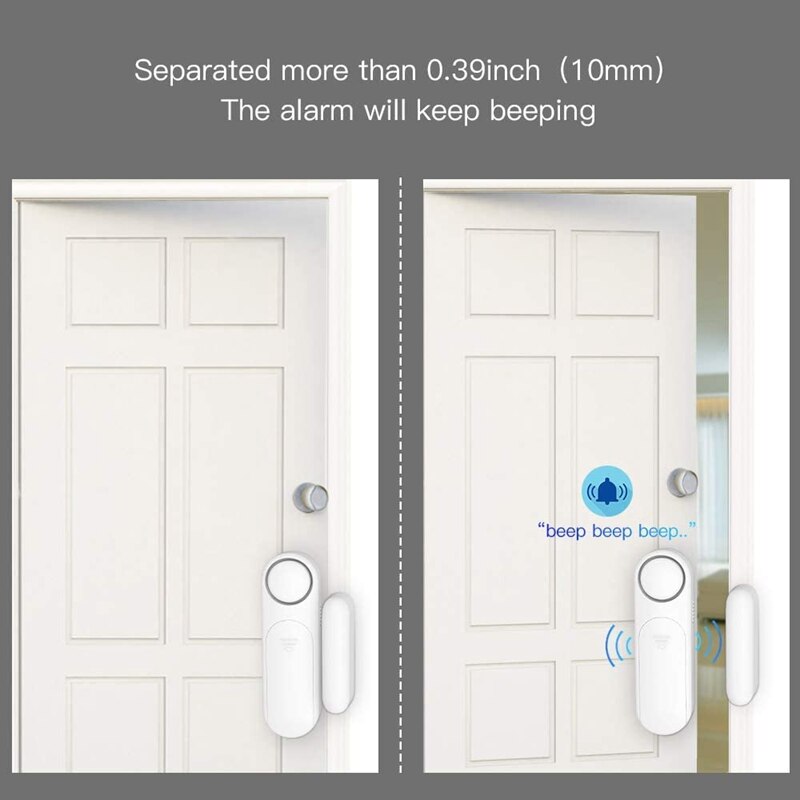 2 Pack Door Alarm, Wireless Window Contact Sensor Alarm Sensor 4 Modes Wireless Door Open Sensor Alarm for Security