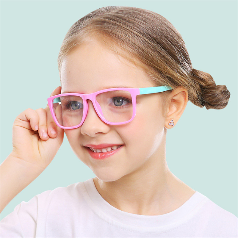 Blå lys børn briller optisk ramme dreng piger computer gennemsigtig blokering anti reflekterende børn briller  uv400