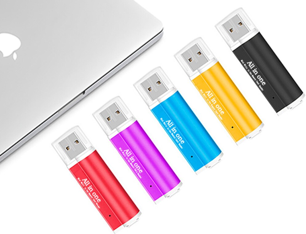 För micro sd sdhc tf  m2 mmc ms pro duo all  in 1 usb 2.0 multifunktions minneskortläsare