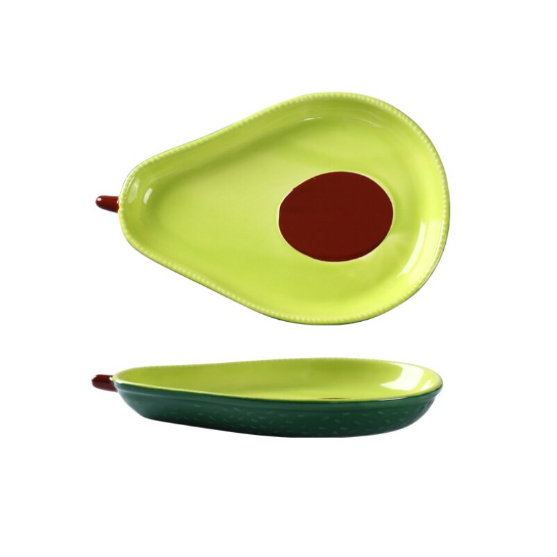 Grøn sød avocado form keramisk tallerken hjem frugtsalat snack fad ovn mikroovn opvaskemaskine tilgængelig