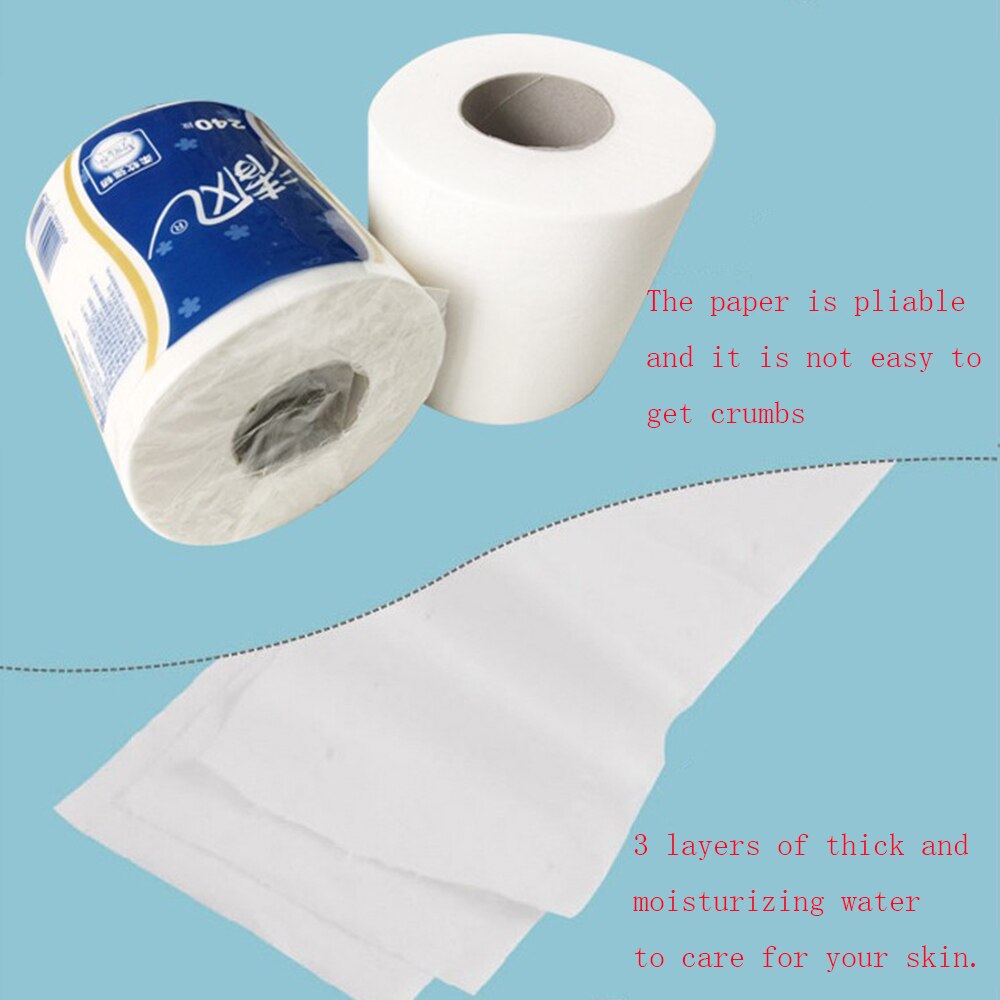 China Well-Known Brand Breeze 10 Rolls Toilet Paper Bulk Bath Tissue Home Bathroom White Soft 3 Ply Roll Raw Pulp Raw Materials