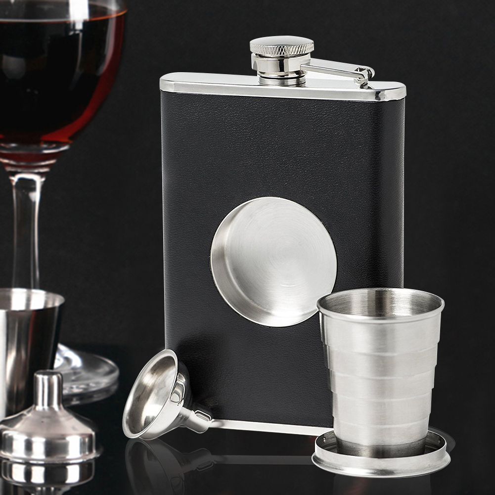 Portable Stainless Steel Hip Flask Folding Telescopic Shot Flask Wine Carrier Container Workable