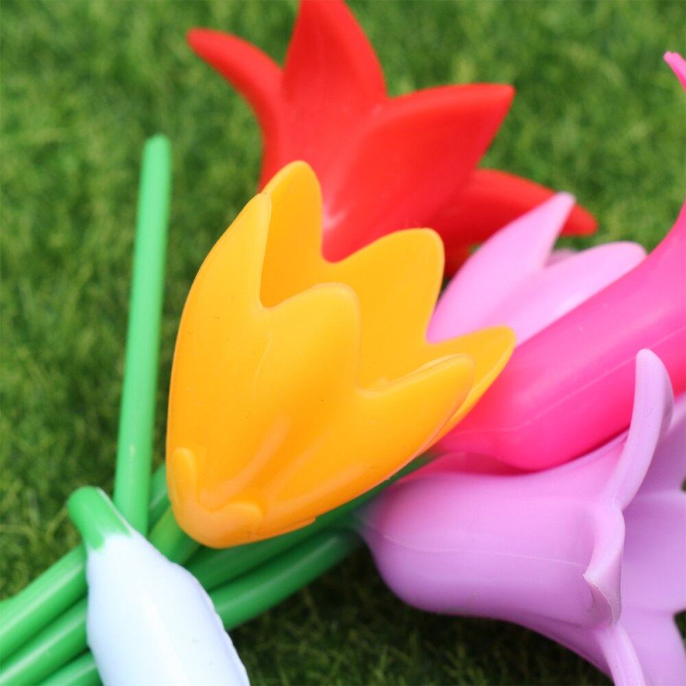 12 pcs Glass Marker Flower Shape Silicone Drinking Cup Identifier for Martini Cocktails Champagne