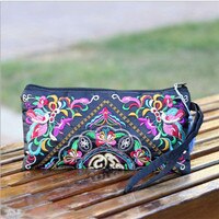 Women Ethnic National Retro Butterfly Flower Bags Handbag Coin Purse Embroidered Lady Clutch Tassel Small Flap: A