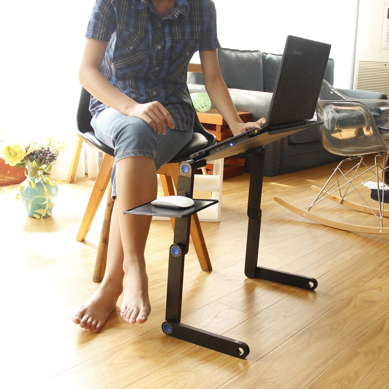 Justerbart laptopbord fällbart bärbart skrivbord ergonomiskt bärbart datorfack pc bordsstativ anteckningsbokstativ med fläkt