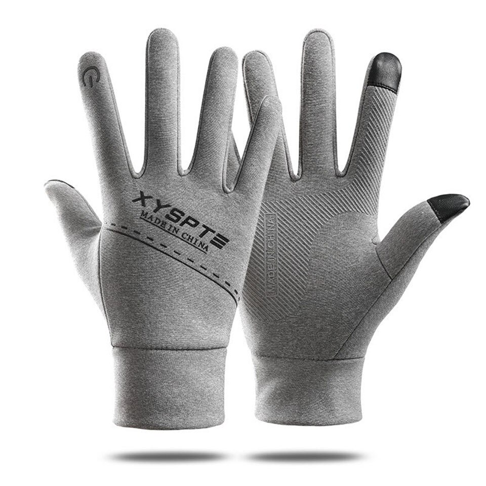 Guantes para moto bicicleta de dedo completo guantes con pantalla táctil para conducción al aire libre/pesca/senderismo/esquí mujeres hombres guantes: 0605C Grey
