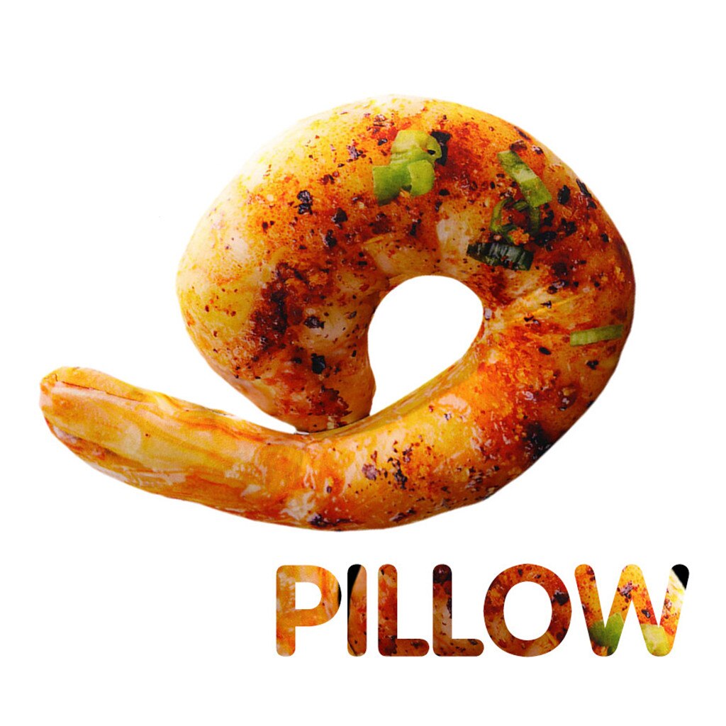 Ouneed Kantoor Dutten Kussen Plezier Garnalen Spons Voedsel Print U-Vormige Reizen Kussen Ondersteuning Hoofdsteun Slaap Kussen Super Zacht MAY06