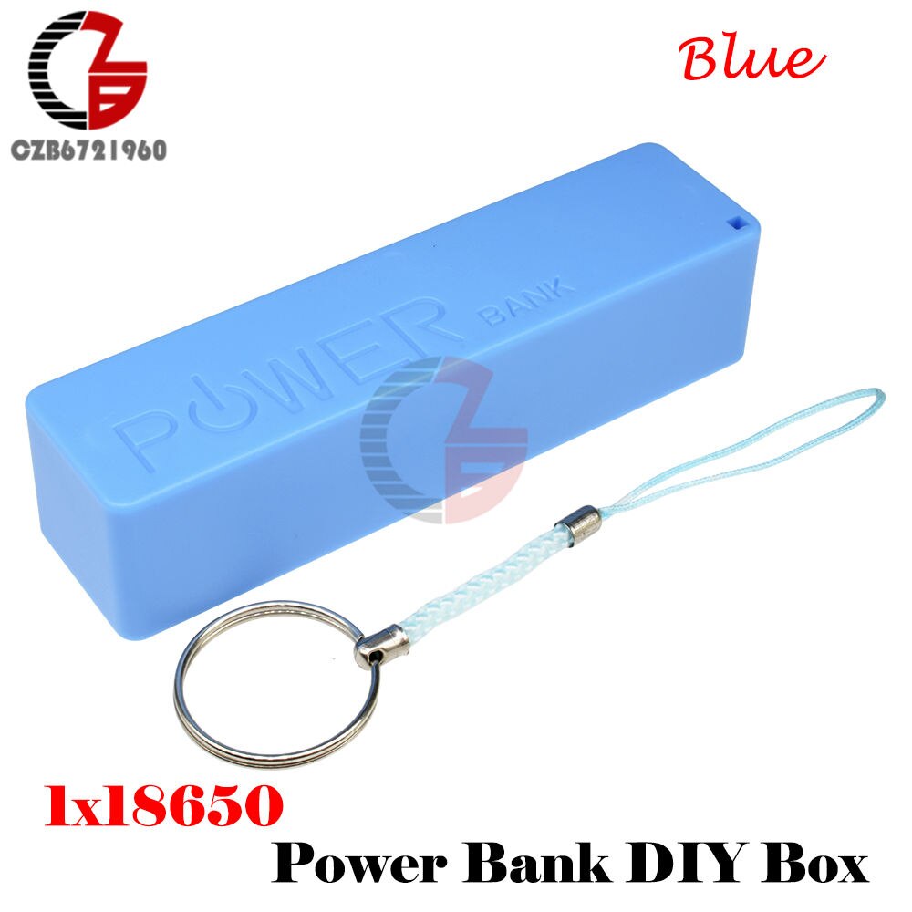 1x 2x 18650 usb powerbank batterioplader gør-det-selv-boks etui mobil esp 32 esp 32s strømforsyning lademodul skjold til iphone: 1x 18650 blå