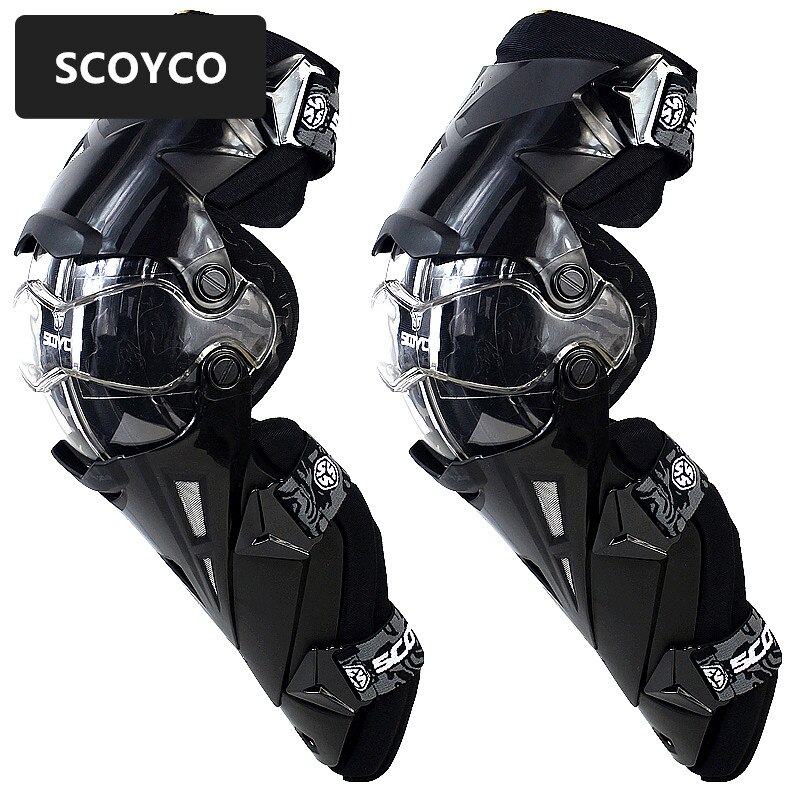 Scoyco 1 par motorsykkel knebeskyttere ce motocross knebeskyttere motorsykkelbeskyttelse kne motorracebeskyttere sikkerhetsutstyr løpsstøtte: Mørk grå