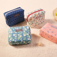 Bærbar mini-taske rejsetaske taske toiletartikler søde blomster kosmetiske taske arrangør skønhedsposer kit makeup pose make up