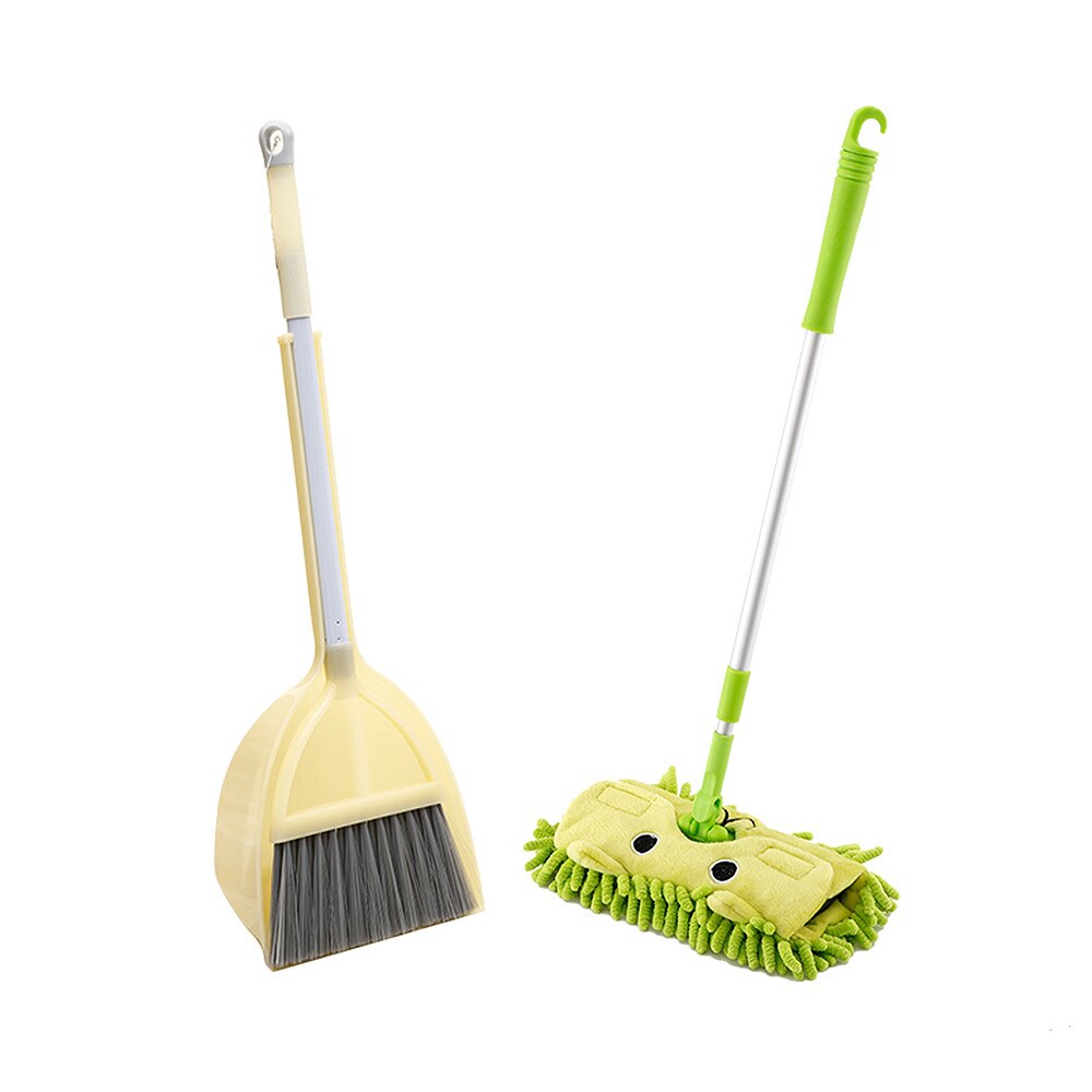 Bambini Scopa Paletta Set Mop Mini Scopa per La Pulizia Angolo Del Bambino Casa Spazzare Giocattolo Combinazione di Verde Vestito Scopa Mop Rosa: A4