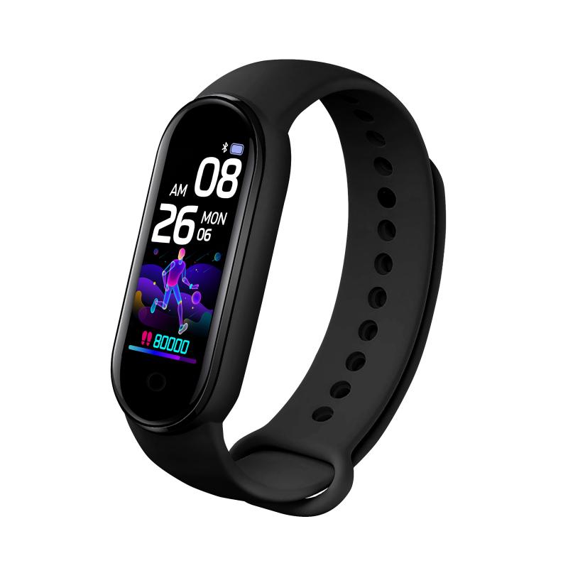 Más M5 banda inteligente pulsera de Fitness IP67 inteligente impermeable relojes de presión arterial Fitness Tracker Smartband Fitness pulseras: black