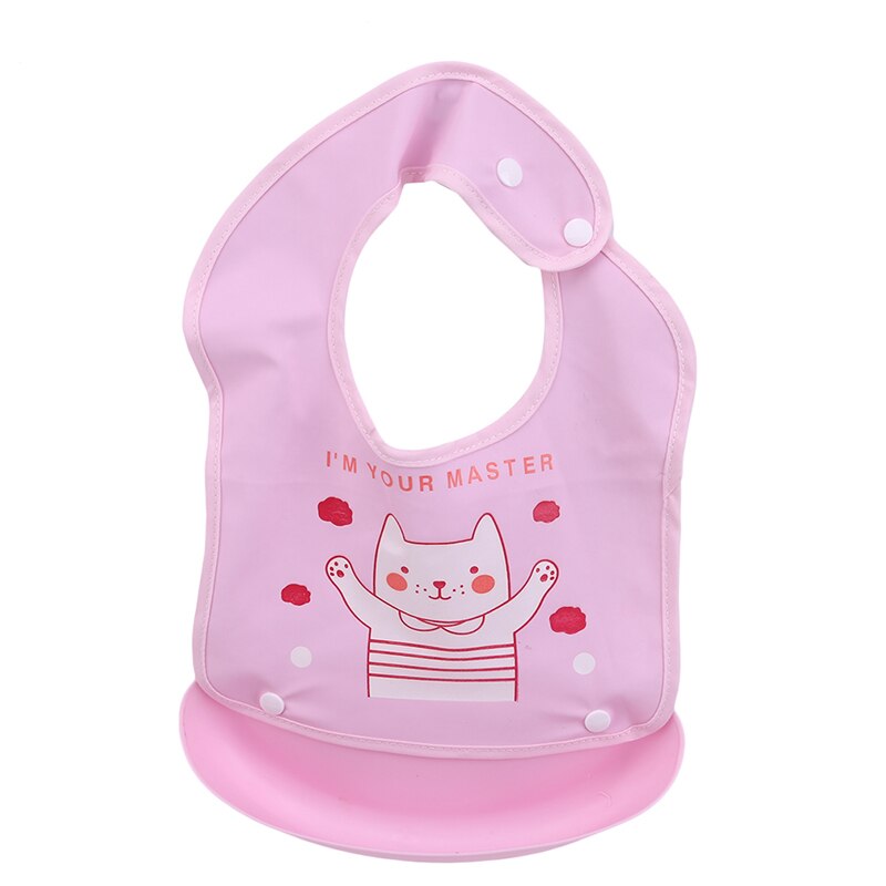 Silicone Printing Cartoon Baby Bibs Baby Girls Waterproof Boys Bibs&Burp Cloths Baby Clothing Product Towel Bandanas Burp Cloths: pink