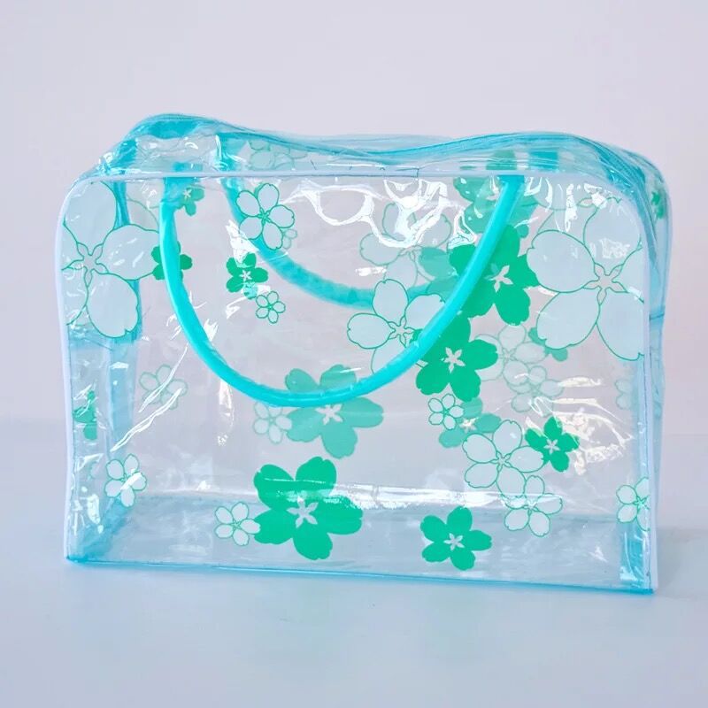 Bolsas organizadoras de plástico transparente para cosméticos, neceser de viaje informal para maquillaje, impermeable, artículos de aseo personal, almacenamiento de baño: green
