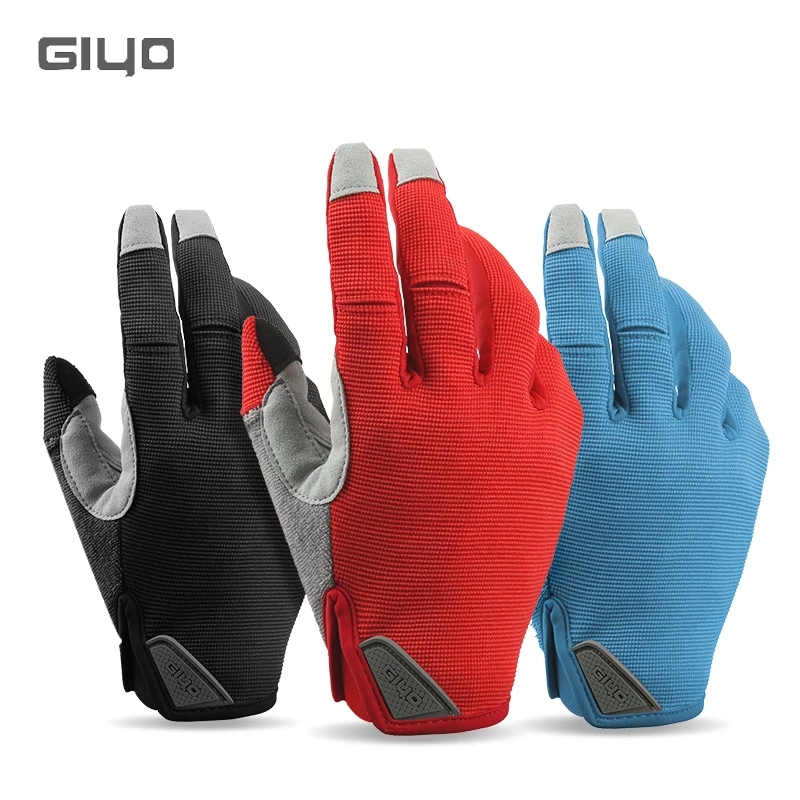 Giyo Atmungs Radfahren Voll Finger Handschuhe Tragen-beständig Touchscreen Fahrrad Lycra Stoff Handschuhe Bicicleta Rennrad Lange Handschuhe