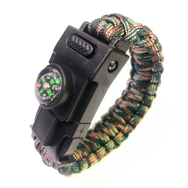 Ulkona osoitin kompassi paracord 550 tacitcal camo rannekoru kiipeily hätäranneke matkailu rannekello tyyppinen rannekoru: Md