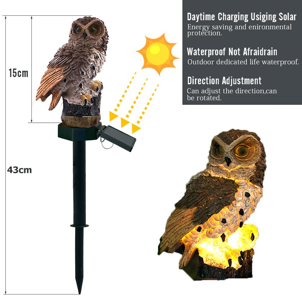 LED lampe solaire Cactus perroquet hibou lumière capteur contrôle pic lumière pour jardin chemin rue cour éclairage étanche: item-07 1pc