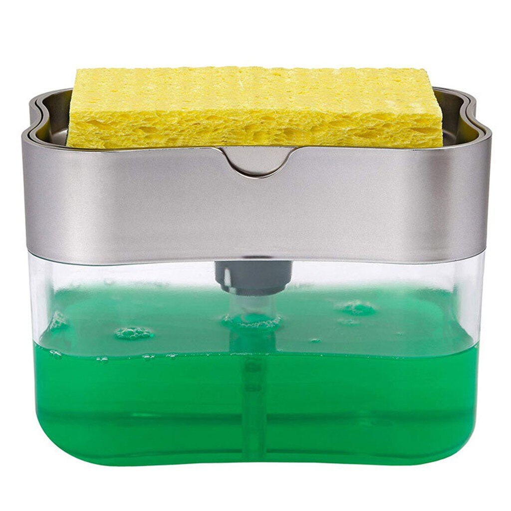 Best selling producten 2-in-1Sponge Rack Zeepdispenser Zeepdispenser En Spons Caddy 13 Gram ondersteuning