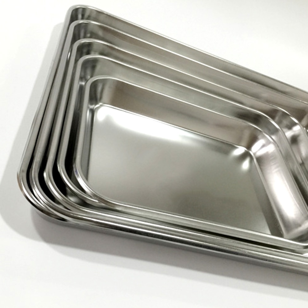 Heißer Rechteck Backformen Backofen Pan Kuchen Cookies Pizza Edelstahl Backblech Platte Backen Gerichte und Pfannen Küche Werkzeuge