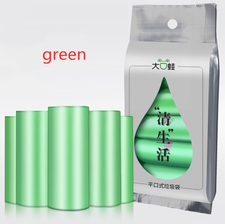 5 Rolls/pack Kitchen Garbage Bags Material Rubbish Dispense Storage Multicolor Disposable Continuous Roll Thicken Household: Green