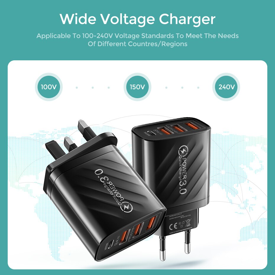30W USB C Ladegerät Schnell Ladegerät Für iphone 13 12 Xiaomi Huawei Samsung Quick Charge 3,0 4,0 handy lade adapter QC 3,0