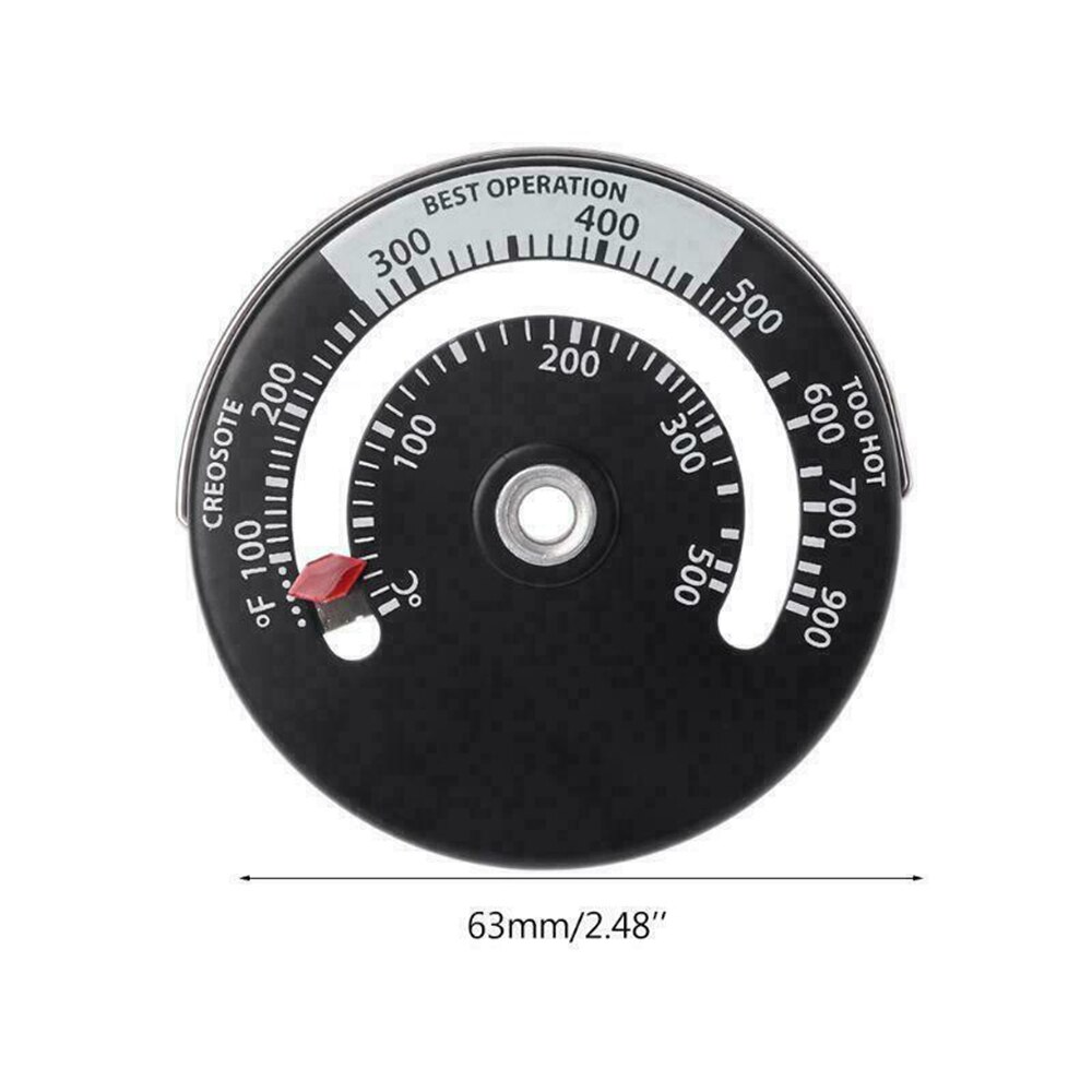 Wood Burner Stove Pipe Fireplace Heat Thermometer Temperature Gauge Stove Pipe Thermometer Accessories