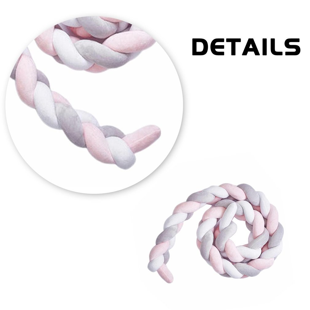 Rideau de lit à trois brins pour enfants, 200cm, oreiller en tricot, clôture de lit pour enfants, Protection du sommeil, décoration de berceau