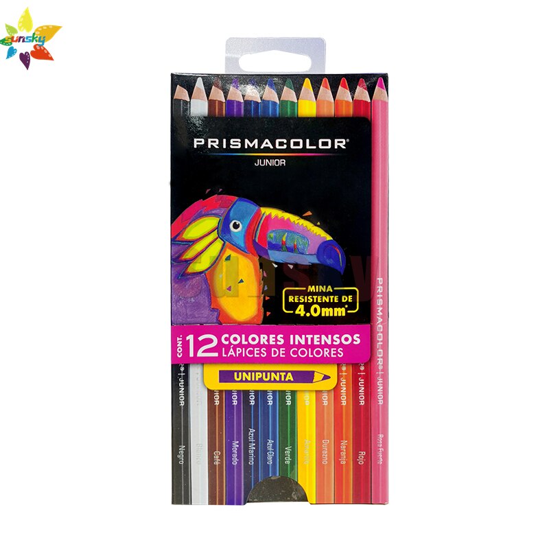 Eua 12 15 24 36 48 cor original prismacolor júnior lapis de cor sanford zero alunos iniciantes básicos pintura lápis conjunto oleoso: 12 color gift box