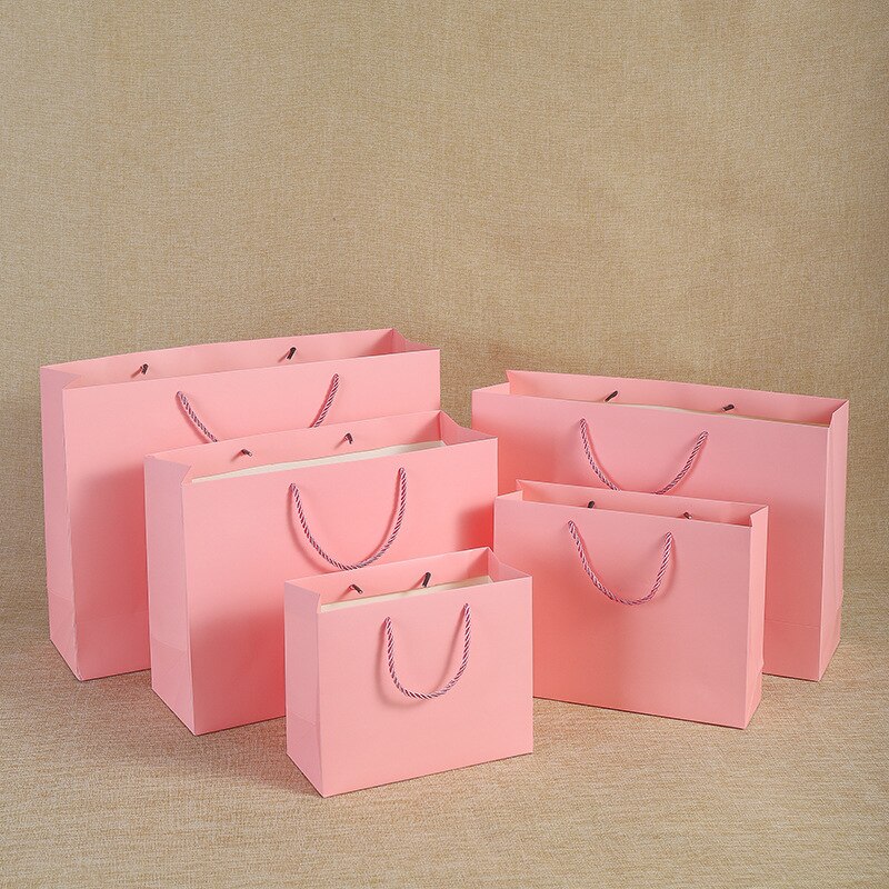 Pretty Pink Kraft Bag Mini Bag Voor Verjaardag Bruiloften Kerst Feestdagen Afstuderen Babyborrels Bag Shopping Bags